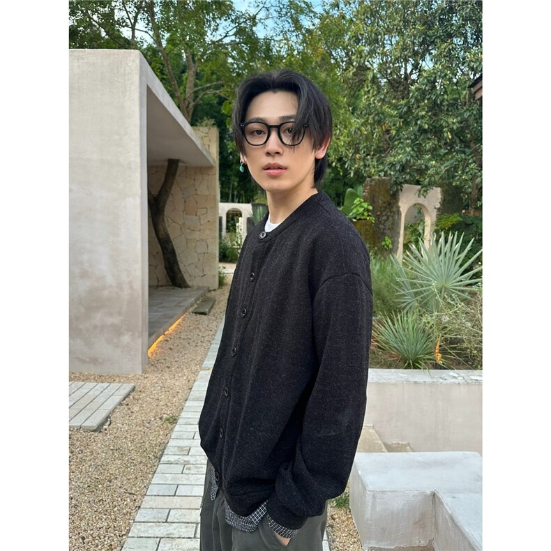 韩东大门春季时尚百搭简约圆领针织开衫男毛衣日系简约百搭外套,男装针织衫/毛衣,星座506A
