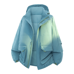 新款冬季大码羽绒棉服棉袄连帽工装韩版宽松外套A436-2533-P98图片