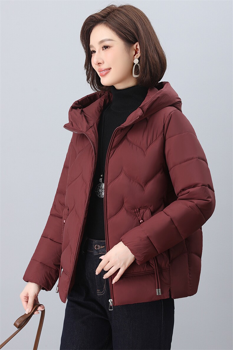 2024年冬季新款时尚连帽休闲羽绒棉棉服,女装棉衣/棉服,依恋蒂丝