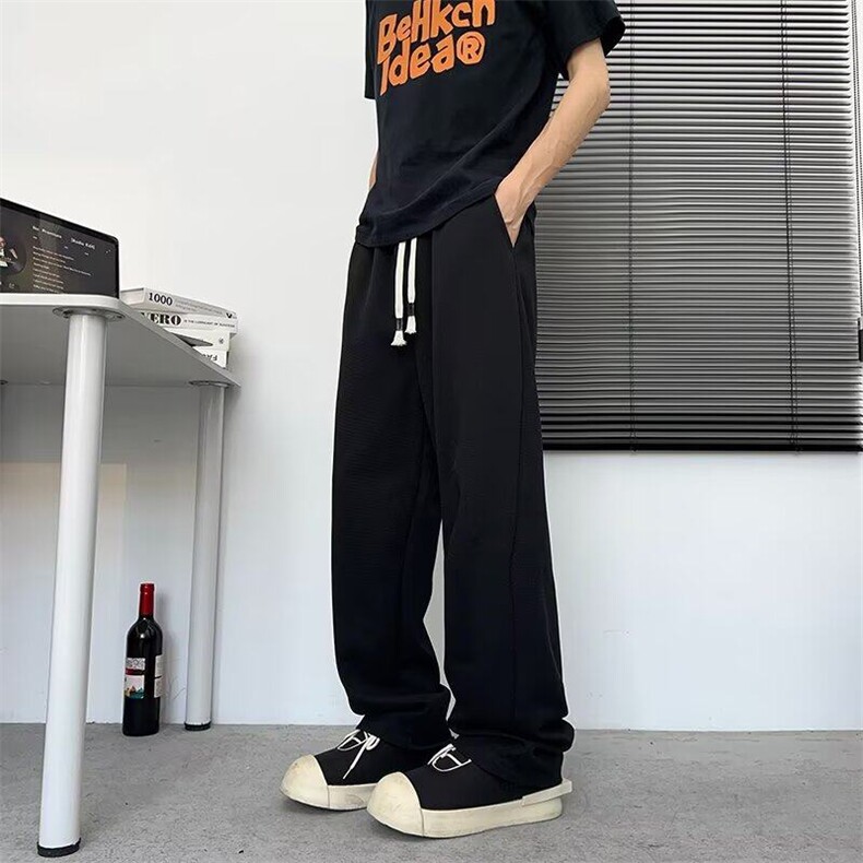弯刀裤子男女2026新款春秋潮流ins直筒休闲裤宽松百搭阔腿裤,男装休闲裤,星座601-1