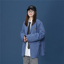中性秋季新款宽松百搭休闲翻领西服小西装外套上衣XF52P75,男装西服套装,电商D325