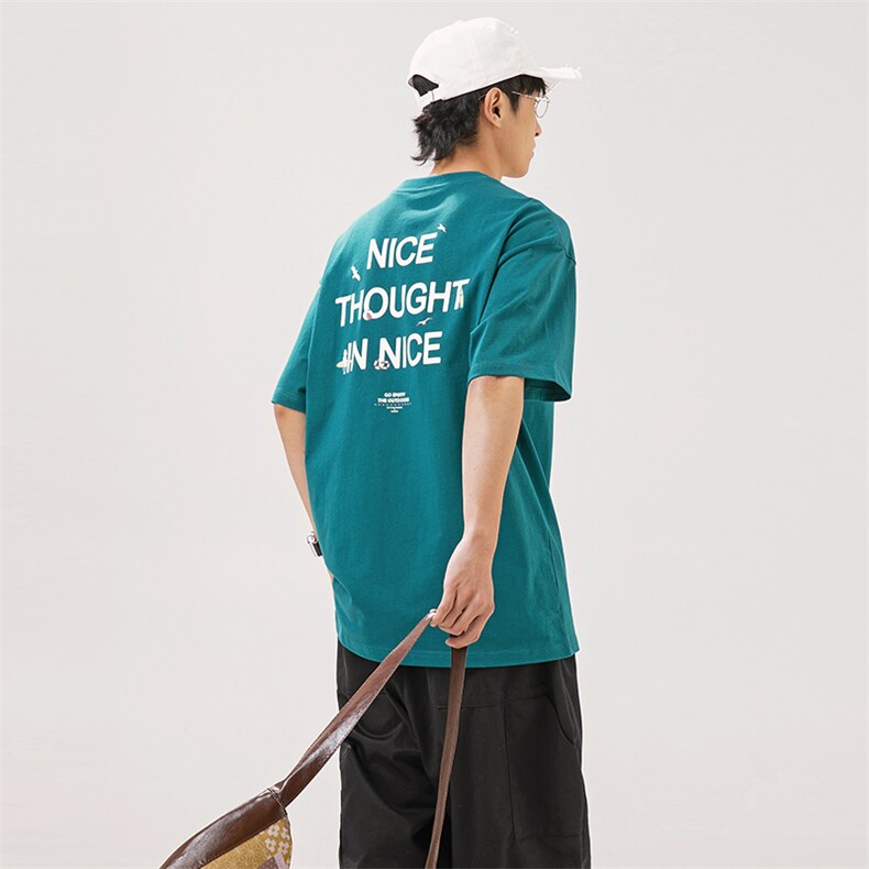 2024夏季新款男装日系潮牌纯棉印花圆领宽松短袖休闲T恤T932-F40,男装T恤,电商A101（原外27）