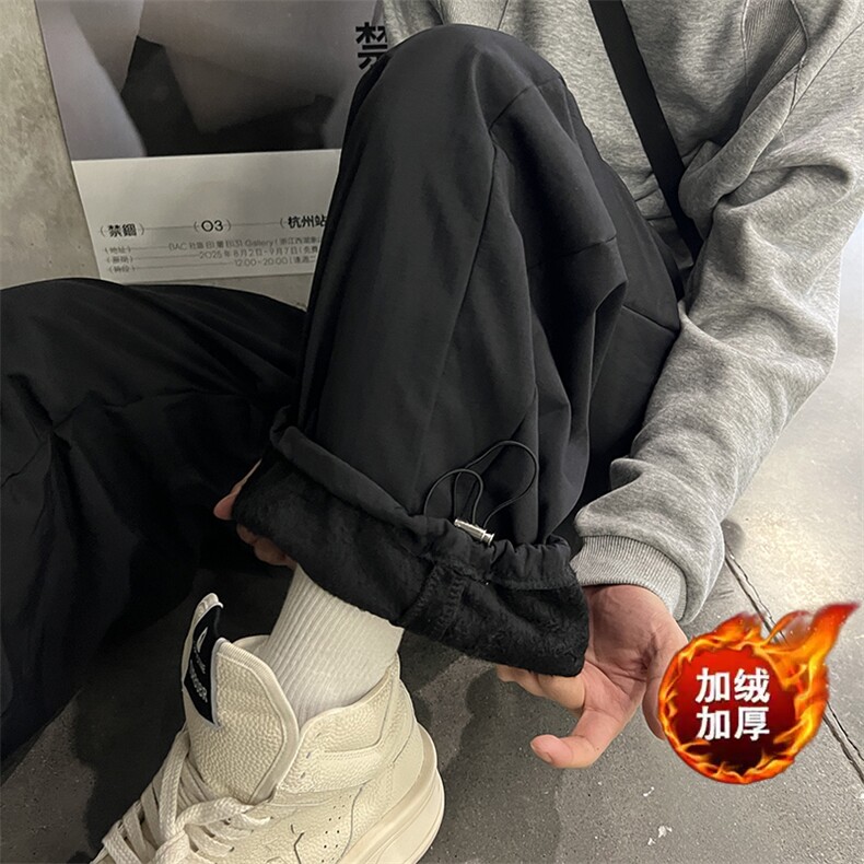 902-109-P48秋冬加绒加厚休闲裤男卫裤搭配卫衣夹克针织衫裤子,男装休闲裤,星座902A