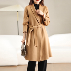 2025年秋季新款百搭女士羊毛大衣，女装双面呢大衣，泰公羊绒