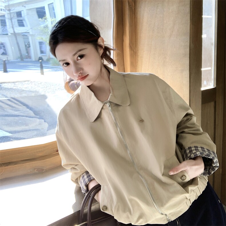 【新款2026春】韩系复古拼格子廓形夹克9815-P155K248,女装短外套,2C088