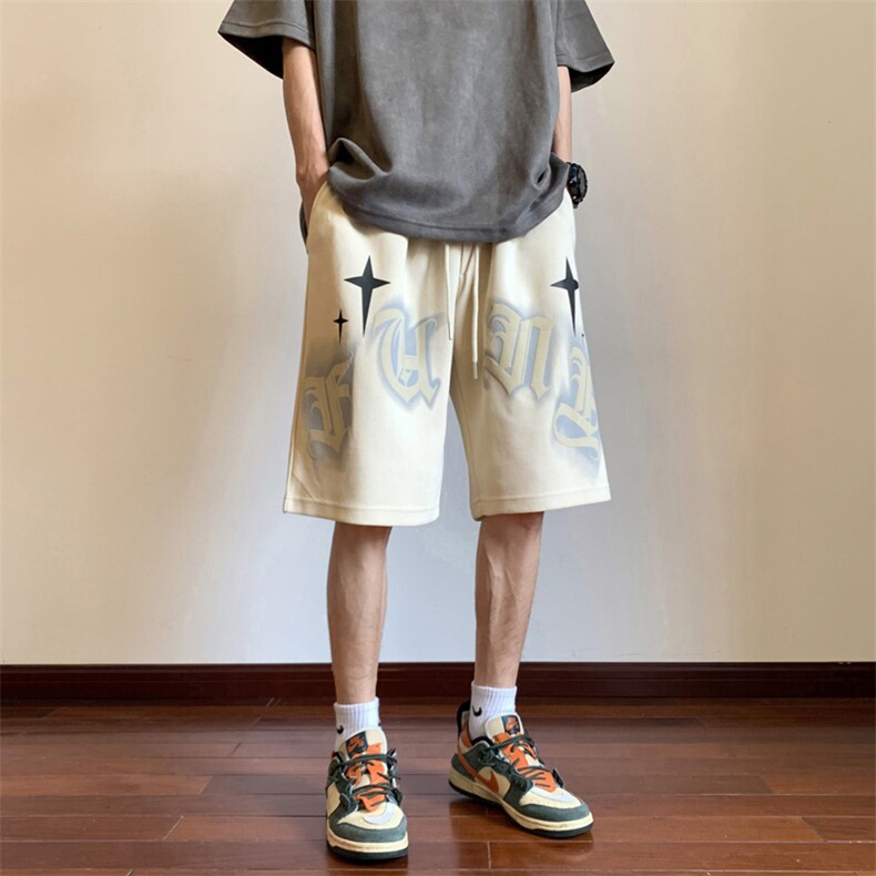 B266-TY07-P40 控58 23夏季新款全棉宽松休闲美式高街短裤五分裤图片