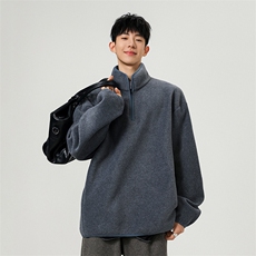 重磅加厚摇粒绒半开衫带帽卫衣W875-P55，男装卫衣，星座210-1
