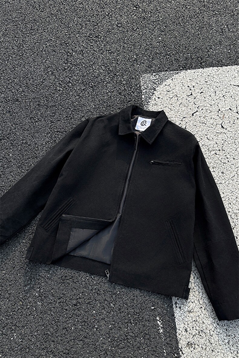 8XL-M春季水洗帆布短款夹克男生vintage美式复古工装外套JK003P98,男装夹克,电商B312
