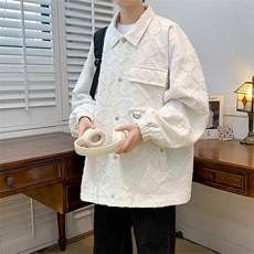 2024秋季纯色夹克高品质痞帅韩版潮流宽松衬衣外套A436-777-P90，男装夹克，电商A436
