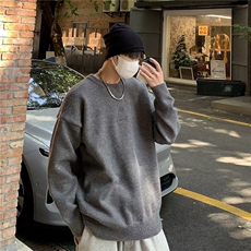 纽扣毛衣男款冬季灰色高级感休闲宽松百搭针织上衣6527P49，男装针织衫/毛衣，星座410-2