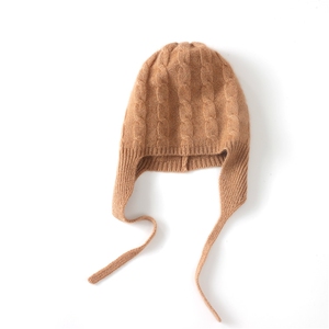 35%山帽子女冬季扭花护耳保暖系带包头帽子图片