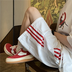 白色红条