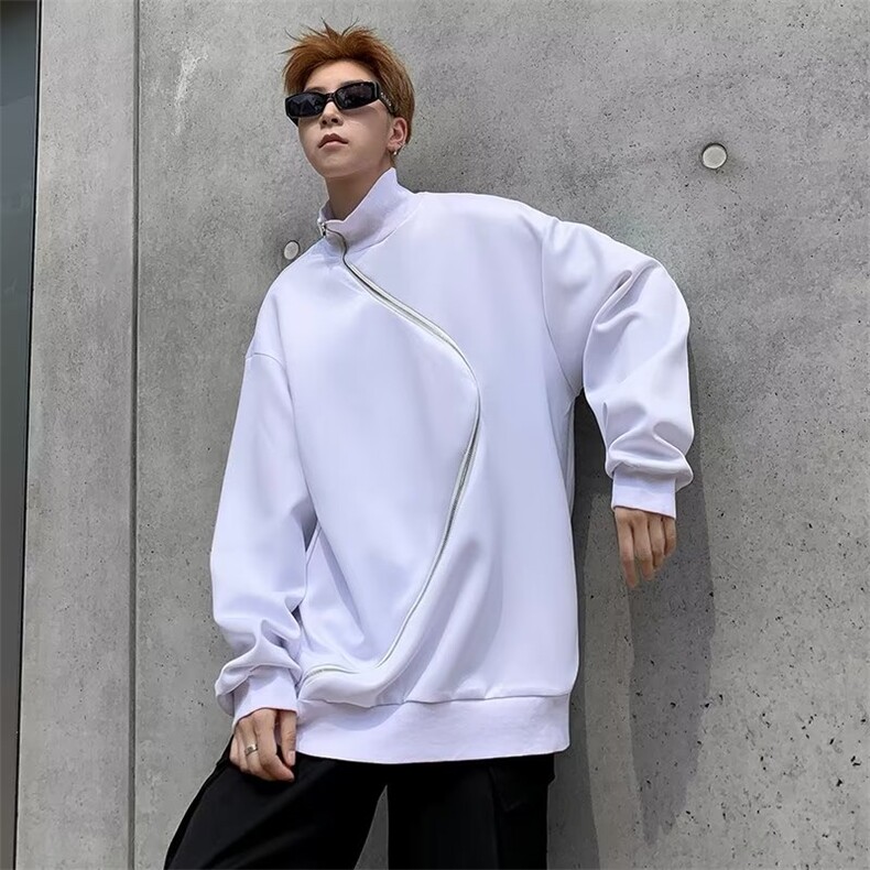 美式ins高街暗黑拉链宽松开衫卫衣连帽外套WY0802-P43,男装卫衣,星座308B-1