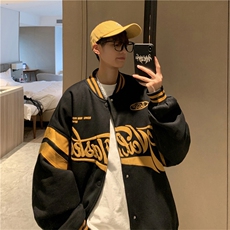 棒球服外套男春秋季潮牌ins字母情侣夹克百搭休闲上衣W2137-P50，男装夹克，星座512-2