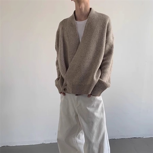 JY240-P53松弛感开衫道袍毛衣秋冬季老钱慵懒风针织衫外套