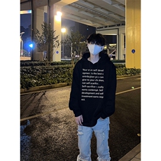 印花LOGO男女情侣潮牌连帽卫衣，男装卫衣，星座310A-4