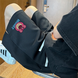 新款菠萝格直播抖音得物宽松男中裤五分短裤K105P28控45图片