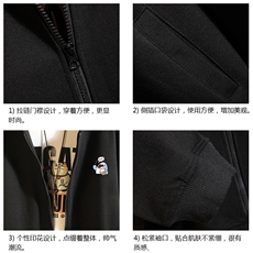 KS21239-P38连帽开衫卫衣男运动外套大码班服砖墙，男装卫衣，电商A040A
