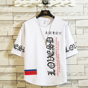 2024夏季新款男棉宽松休闲圆领ins潮印花T恤打底衫DT13P30图片