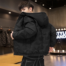 现货足连帽轻薄压花通道布学生团体校服大码宽松白鸭绒羽绒服男，男装羽绒服，星座301D-5(原星座1415）