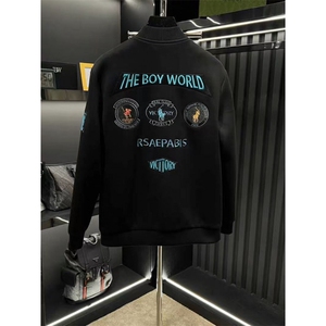 (网络图慎用有大货)轻奢风欧货棒球服外套拼接上衣313B-JK71-P120图片