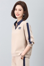2023秋新款时尚拼色刺绣宽松卫衣女，女装卫衣/绒衫，依恋蒂丝