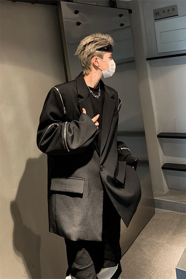 潮牌高级感小西装男秋小众拉链装饰设计感西服XZ514-2-24243-P118,男装西服套装,星座514-2(原B239)