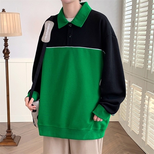 春装学生潮牌百搭衬衫2023新品撞色拼接卫衣男女WY021-P70 控价98图片