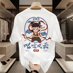 叱咤风云哪吒同款主题印花潮牌t恤纯棉上衣tx2011-tp25图片