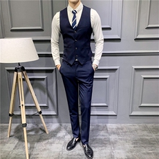 男士马甲套装背心春秋季伴郎服兄弟装新郎结婚礼服团西服马甲裤，男装背心/马甲，星座505-2（原电商A260-1)