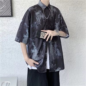 短袖衬衫春款男港风潮流C043P30图片