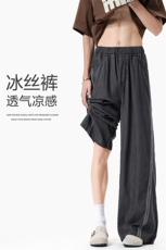 无影墙宽松百搭裤子男夏季莱赛尔条纹休闲冰丝裤-A2141TP45控78，男装休闲裤，电商B241