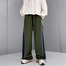 美式hiphop拼接运动裤男女高街直筒工装裤阔腿宽松休闲裤CK21P45，男装休闲裤，星座410-2