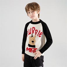 时尚百搭通勤简约休闲儿童加厚字母熊羊毛衫，童装儿童羊毛衫，牧皓研