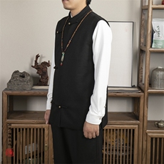 风男装立领改良男士新中式唐装马甲MJ76P95，男装民族服装，钱塘802