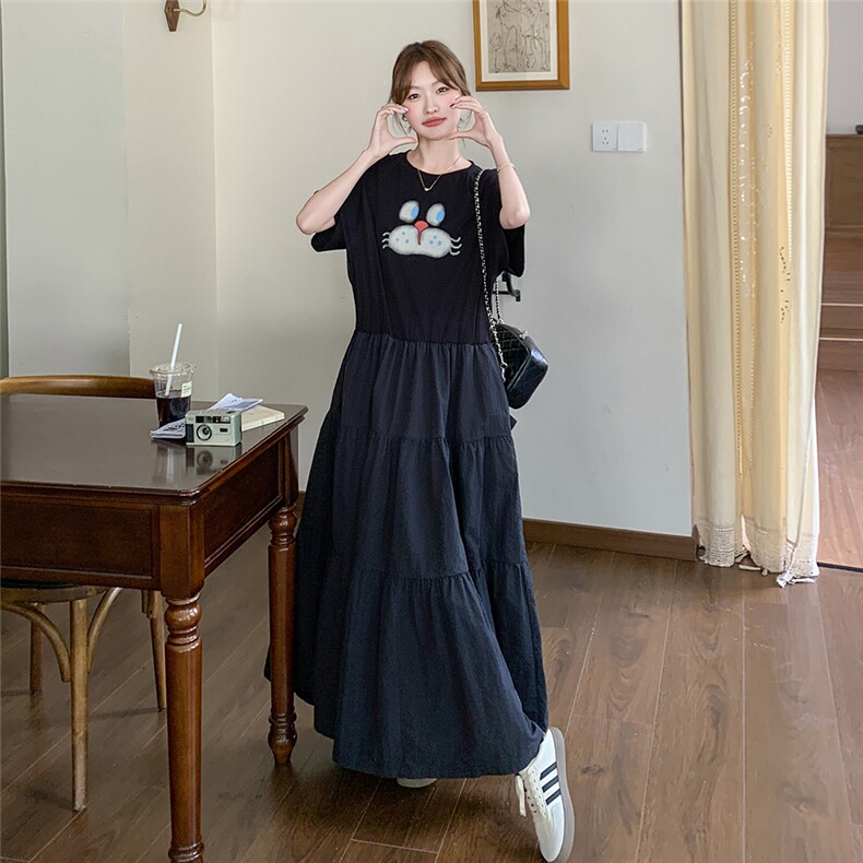 休闲度假风黑色连衣裙女夏2025新款独特别致大方得体夏日漂亮裙子,女装连衣裙,2C206