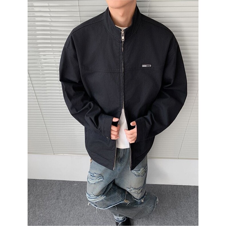 日系夹克外套男春秋季宽松潮牌休闲黑色外套JK511-P88,男装夹克,星座208-5