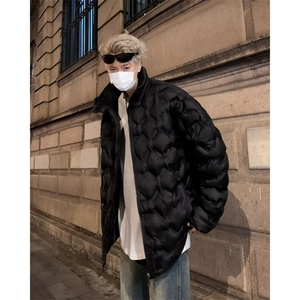 美式高街pu皮棉服男冬季痞帅宽松面包服外套M9004-P90图片