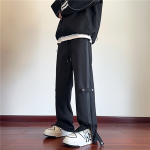 美式高街潮流拉链微喇休闲裤宽松百搭冲锋裤B315-K23377-P45控58图片