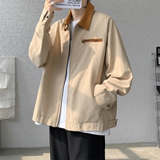 8XL-M水洗做旧帆布短款夹克男款vintage美式复古工装外套JK003P98，男装夹克，电商B312