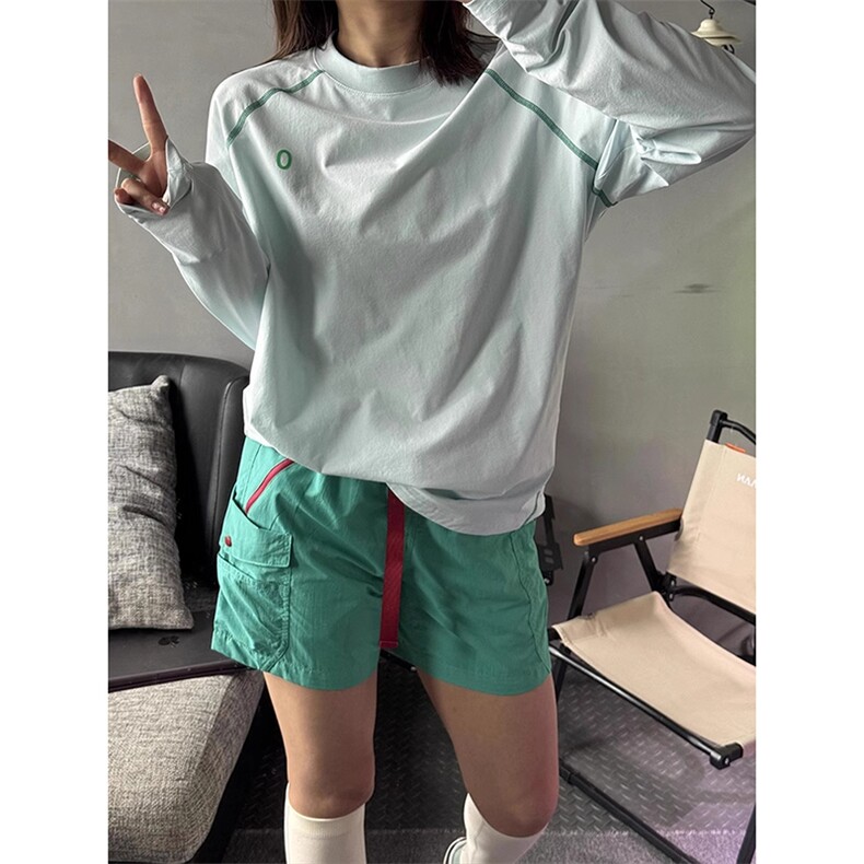 美式高街解构工艺速干长袖T恤男女款防晒罩衫户外运动潮牌骑行服,男装防晒衣,电商A486