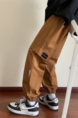 美式潮流休闲裤男港风宽松直筒拖地裤束脚裤卫裤KP822P55，男装休闲裤，星座1204-3