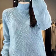 打底衫女秋冬内搭半高领套头保暖长袖针织毛衣，女装针织衫/毛衣，萱芳婷羊绒
