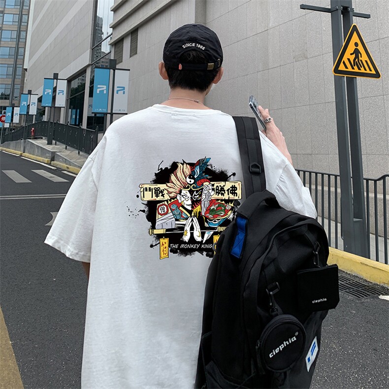 DX17016-P20 纯棉短袖t恤男大码半袖打底衫宽松体恤衫 港风图片