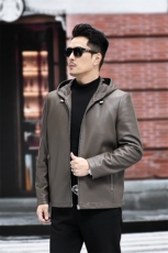 秋冬新款男士真皮皮衣绵羊皮外套连帽夹克商务休闲男装P730，男装夹克，电商B360A（原721A）