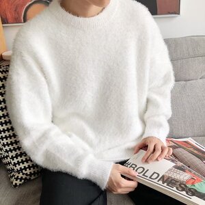 2025秋冬日系复古软糯高级感毛衣男女休闲慵懒风情侣百搭针织衫图片