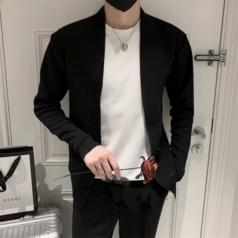 春季新款毛衣男开衫男外套个性针织衫帅气外穿披风 S303图片