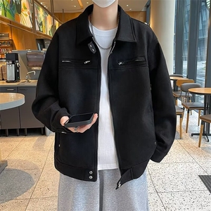 F222-P68 2024春季新款美式复古麂皮绒外套男高级感潮牌夹克现货图片