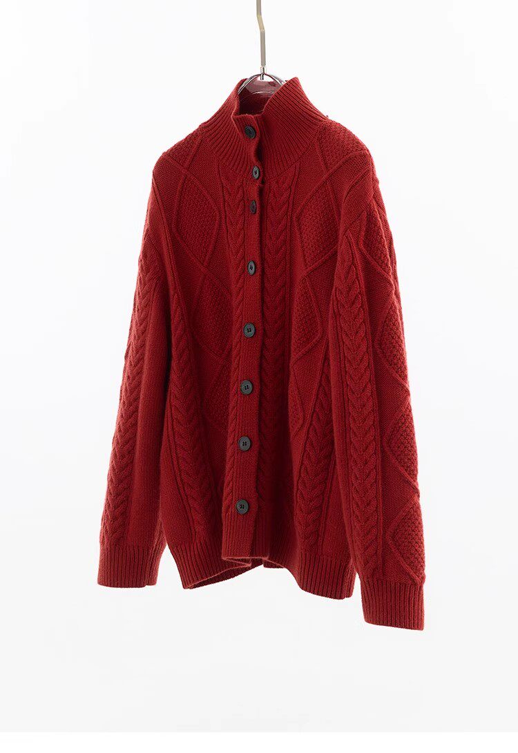 2025年秋季时尚百搭通勤简约休闲系扣开衫，女装针织衫/毛衣，斯尔特羊绒