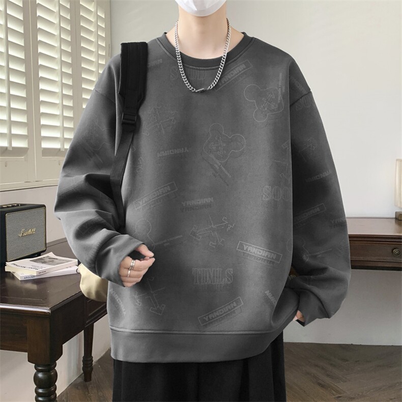 大码秋冬潮流印花卫衣男宽松休闲W9915,男装卫衣,星座1107-1